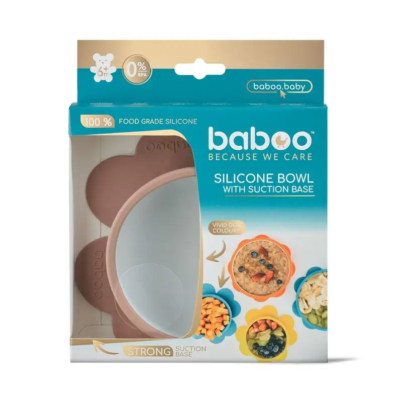 Baboo Ciotola in silicone a ventosa, 6+ mesi Cacao