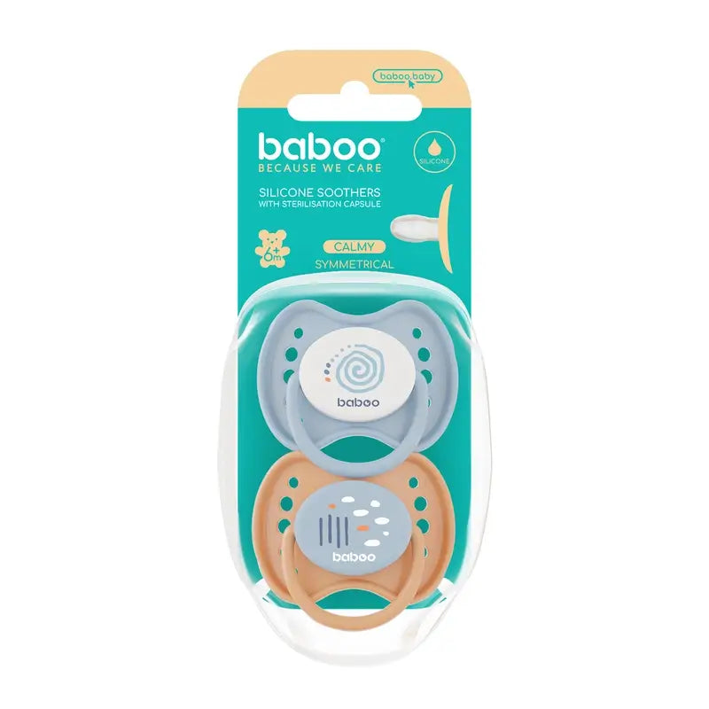 Baboo Calmy Ciucci fisiologici 6-12 mesi Blue Haze, 2 unità