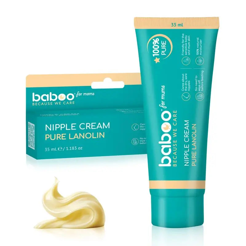 Baboo Crema per capezzoli alla lanolina pura al 100%, 35 ml