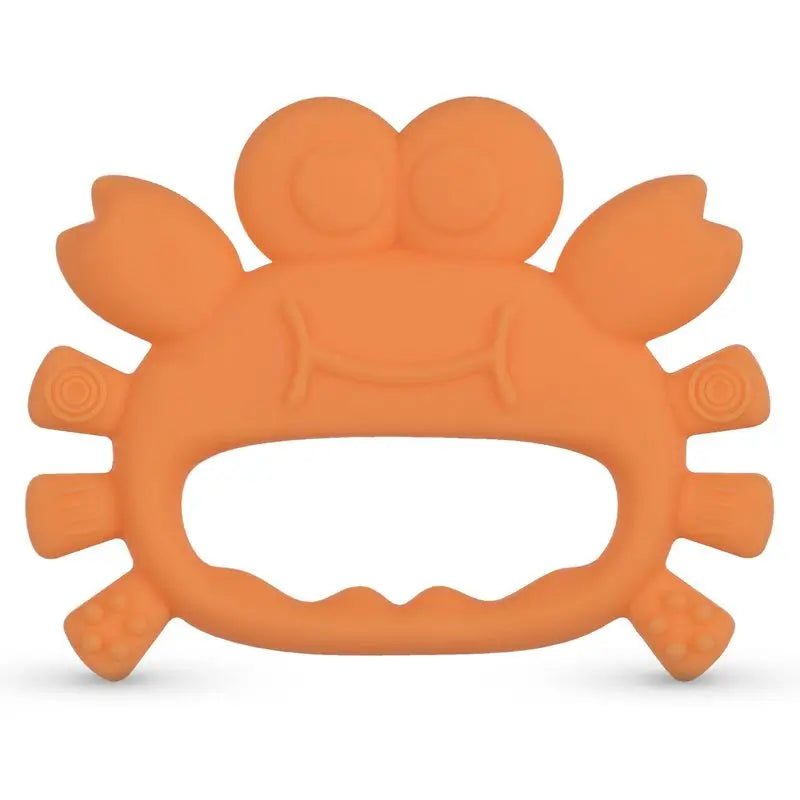 Baboo Crab Teether in silicone, 4+ mesi Arancione