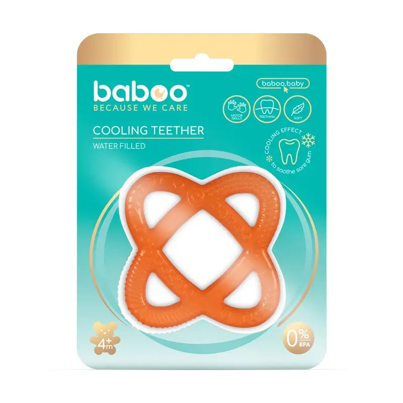 Baboo Teether Sfera d'acqua riempita d'acqua arancione, 4+ mesi, 1 pezzo
