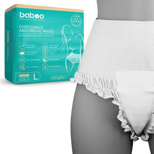 Baboo Pantaloni assorbenti monouso taglia L, 5 pz.