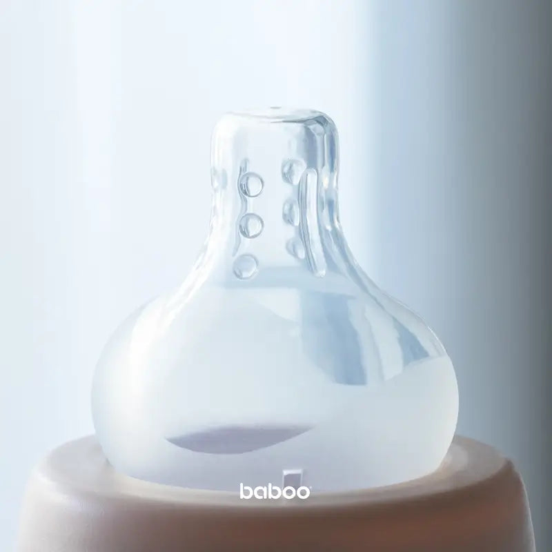 Baboo Tettarelle anticoliche a collo largo per liquidi densi, 6+ mesi, 2 pz.