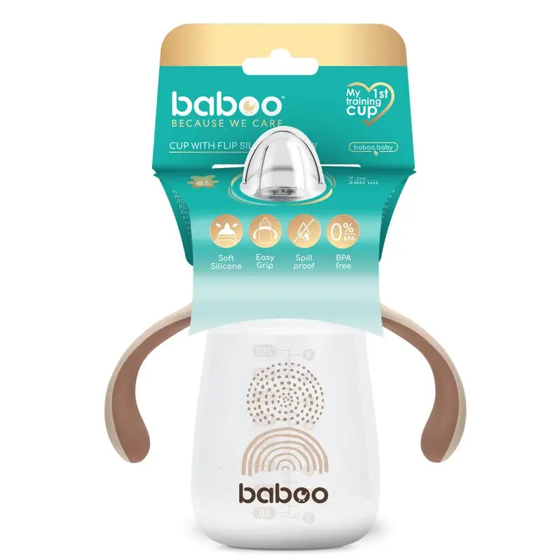 Baboo Au Naturale Tazza di apprendimento in silicone con boccaglio 6+ mesi, 260 ml