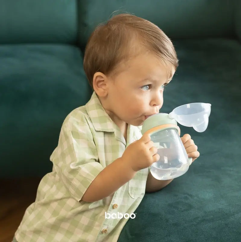 Baboo Peachy Keen Tazza di apprendimento in silicone con boccaglio 6+ mesi, 260 ml