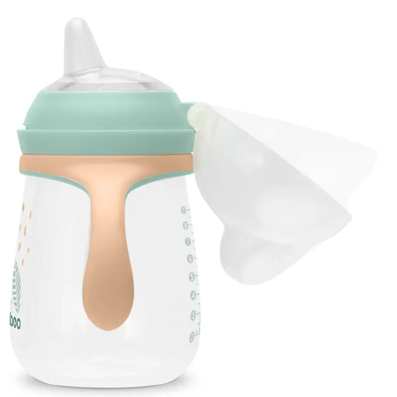 Baboo Peachy Keen Tazza di apprendimento in silicone con boccaglio 6+ mesi, 260 ml