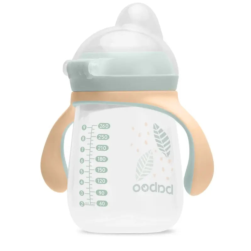 Baboo Peachy Keen Tazza di apprendimento in silicone con boccaglio 6+ mesi, 260 ml