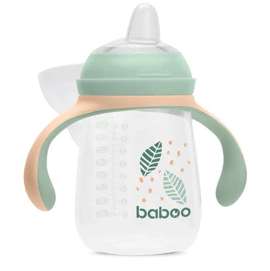 Baboo Peachy Keen Tazza di apprendimento in silicone con boccaglio 6+ mesi, 260 ml