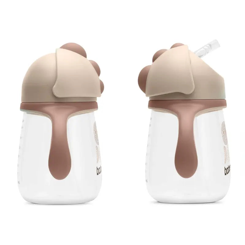Baboo Au Naturale Tazza di apprendimento in silicone con cannuccia 9+ mesi, 260 ml