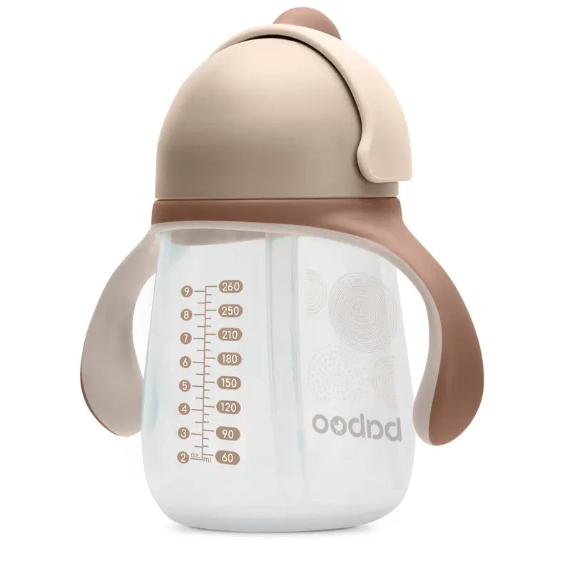Baboo Au Naturale Tazza di apprendimento in silicone con cannuccia 9+ mesi, 260 ml