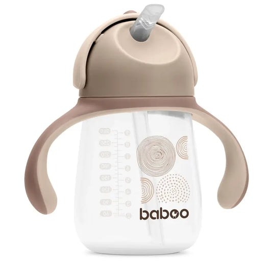 Baboo Au Naturale Tazza di apprendimento in silicone con cannuccia 9+ mesi, 260 ml