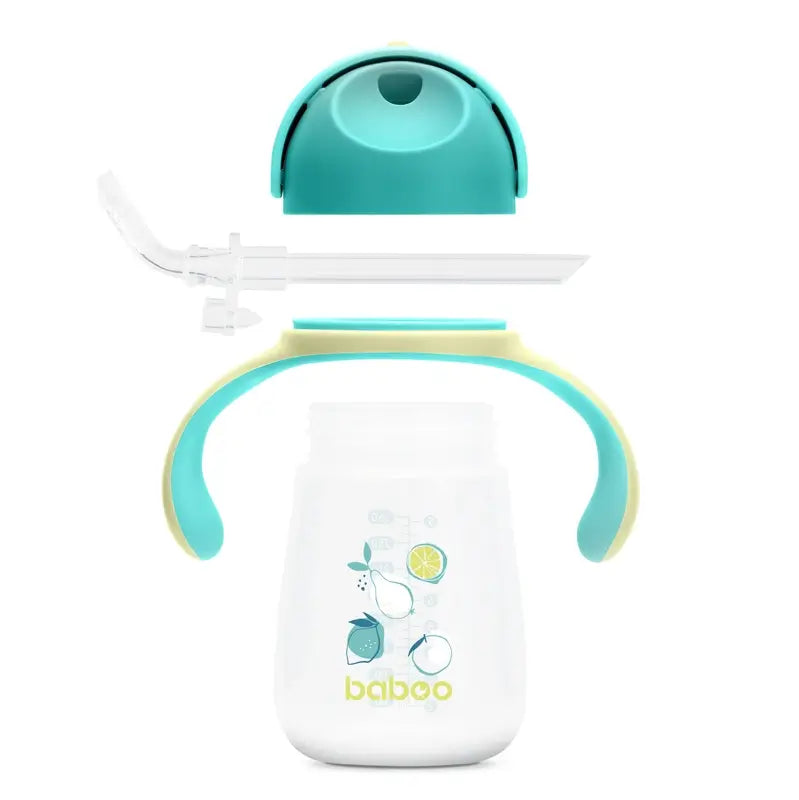 Baboo Lagoon Fiesta Tazza di apprendimento in silicone con cannuccia 9+ mesi, 260 ml