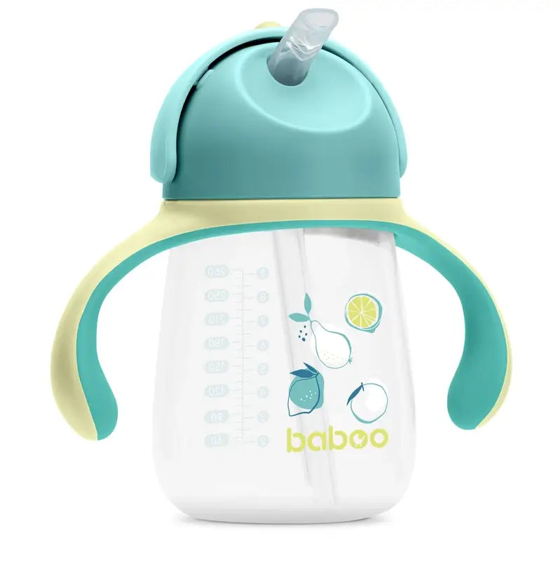 Baboo Lagoon Fiesta Tazza di apprendimento in silicone con cannuccia 9+ mesi, 260 ml
