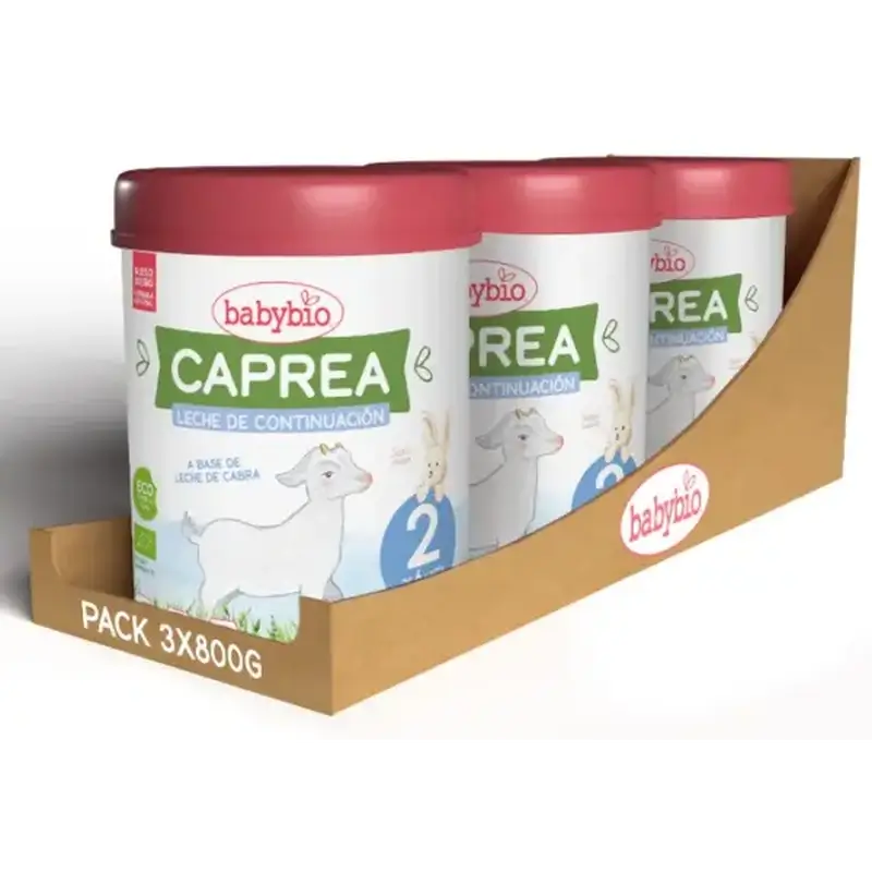 Babybio Caprea 2 Latte di capra 6-12 mesi, Confezione 3 x 800 g