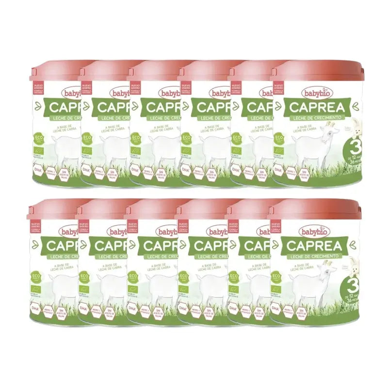 Babybio Caprea 3 Latte di capra 12-36 mesi, Confezione 12 x 800 g