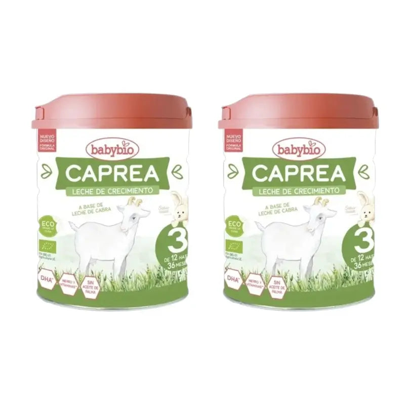 Babybio Caprea 3 Latte di capra 12-36 mesi, Confezione 2 x 800 g