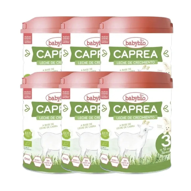 Babybio Caprea 3 Latte di capra 12-36 mesi, Confezione 6 x 800 g