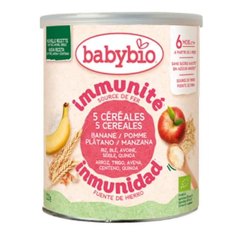 Babybio 5 Cereali con frutta , 220 grammi