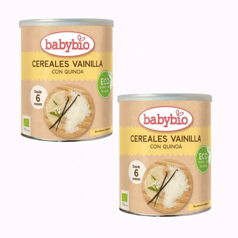 Babybio Cereali Vaniglia e Quinoa, Confezione 2 x 220g