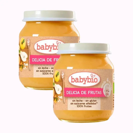 Babybio Delizia di frutta, confezione da 2 x 130 grammi