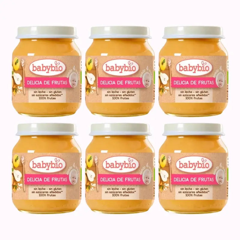Babybio Delizia di frutta, confezione da 6 x 130 grammi
