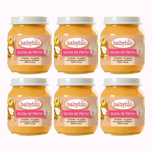 Babybio Delizia di frutta, confezione da 6 x 130 grammi