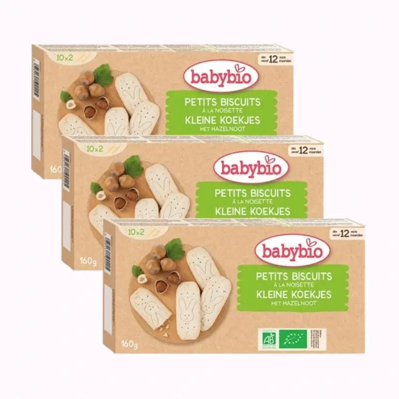 Biscotti per la crescita Babybio alla nocciola, confezione da 3 x 160 g