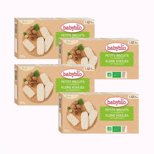 Biscotti per la crescita Babybio alla nocciola, confezione da 4 x 160 g