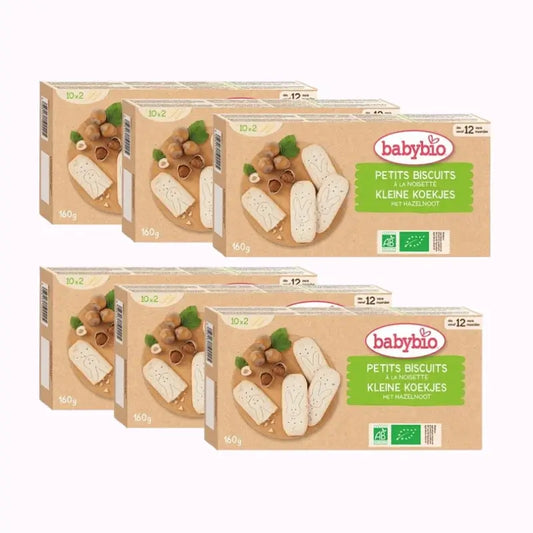 Biscotti per la crescita Babybio alla nocciola, confezione da 6 x 160 g