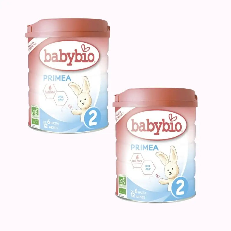 Babybio Primea 2 Latte vaccino di proseguimento 6-12 mesi, confezione da 2 x 800 g