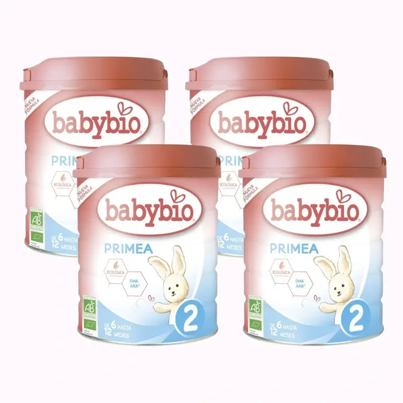 Babybio Primea 2 Latte vaccino di proseguimento 6-12 mesi, confezione da 4 x 800 grammi
