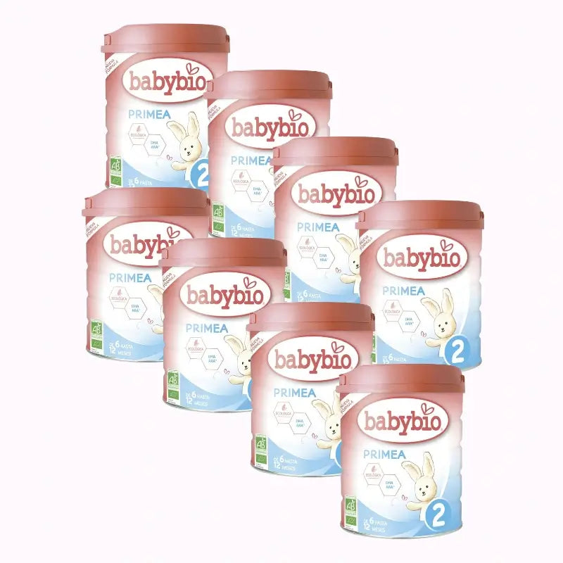 Babybio Primea 2 Latte vaccino di proseguimento 6-12 mesi, Confezione 8 x 800 g