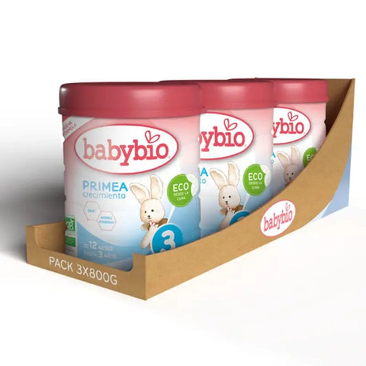 Babybio Primea 3 Latte vaccino crescita 12-36 mesi, Confezione 3 x 800 grammi