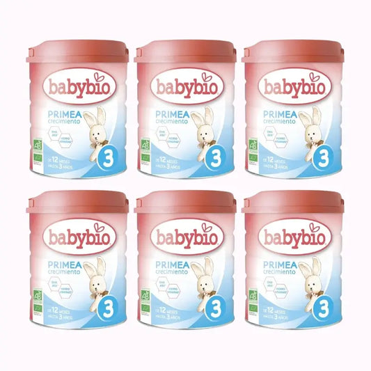 Babybio Primea 3 Latte vaccino per la crescita 12-36 mesi, Confezione 6 x 800 grammi