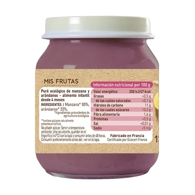 Babybio Mela e Mirtillo, 130g
