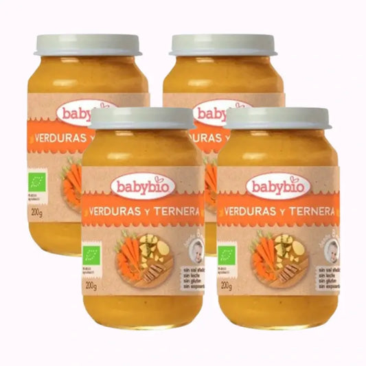 Babybio Menu Tradition Manzo, Confezione 4 x 200 grammi