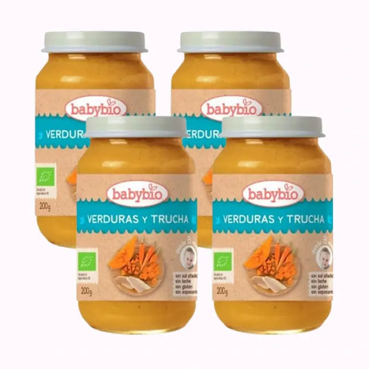 Babybio Menu Trota Tradizionale, Confezione 4 x 200 grammi