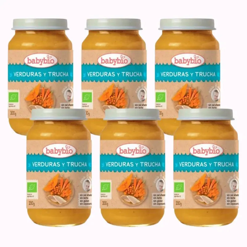 Babybio Menu Trota Tradizionale, Confezione 6 x 200 grammi