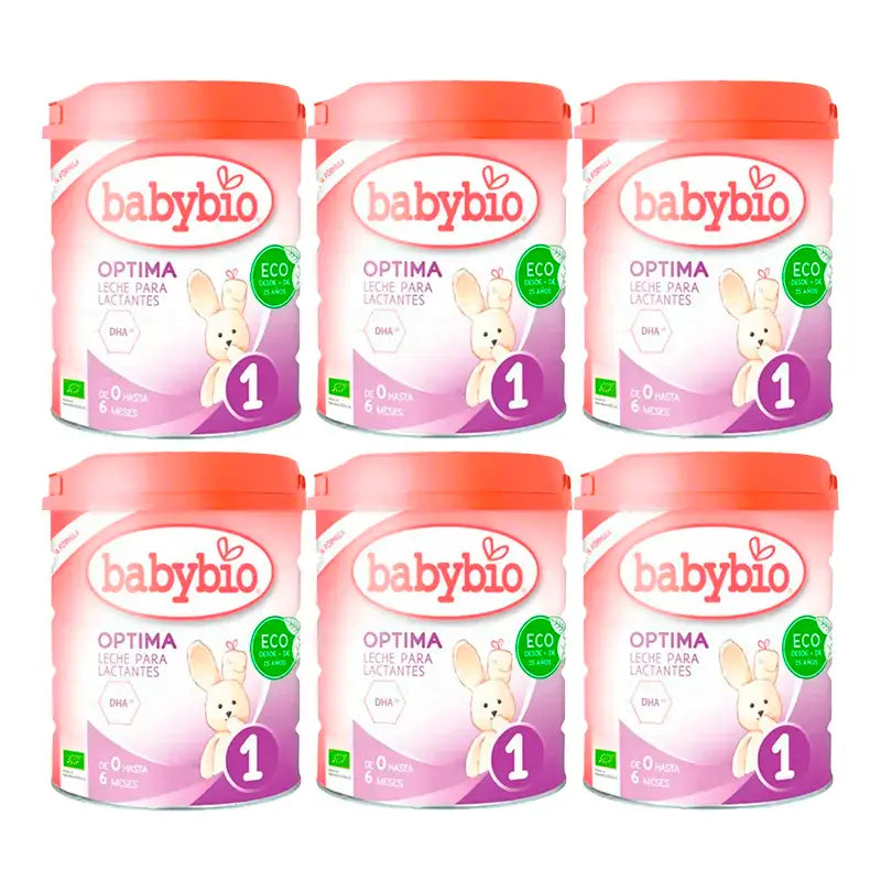Babybio Optima 1 Latte vaccino 0-6 mesi, Confezione 6 x 800 grammi