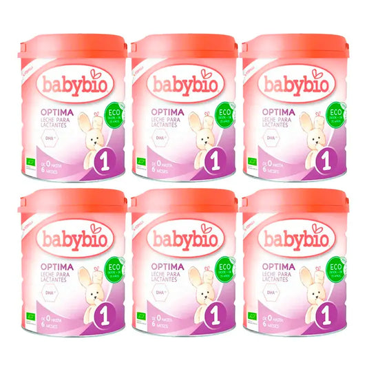 Babybio Optima 1 Latte vaccino 0-6 mesi, Confezione 6 x 800 grammi
