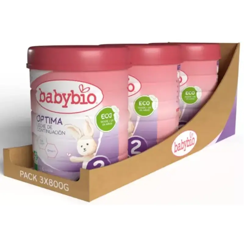 Babybio Optima 2 Latte vaccino 6-12 mesi, Confezione 3 x 800 grammi