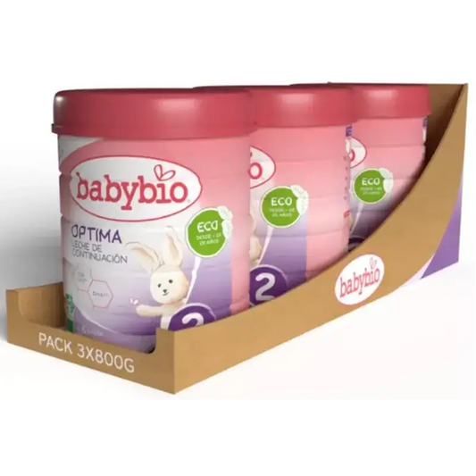 Babybio Optima 2 Latte vaccino 6-12 mesi, Confezione 3 x 800 grammi