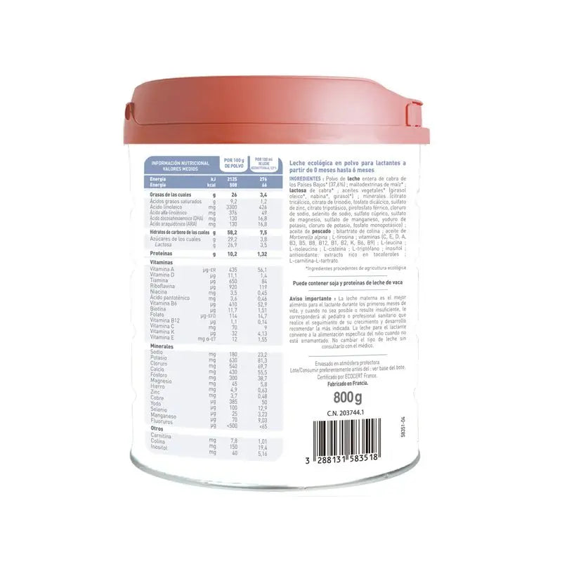 Babybio Caprea 1 Latte di capra 0-6 mesi, Confezione 12 x 800 g