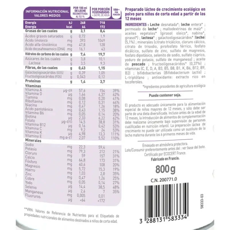 Babybio Pack Optimum Latte 2 e 3 + yogurt di mucca