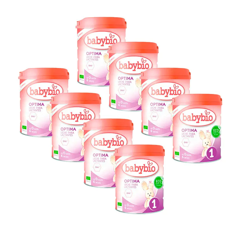 Babybio Optima 1 Latte vaccino 0-6 mesi, Confezione 8 x 800 grammi