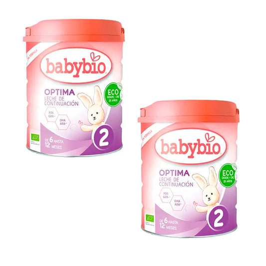 Babybio Optima 2 Cow's Milk 6-12 Months, Pack 2 x 800 grams