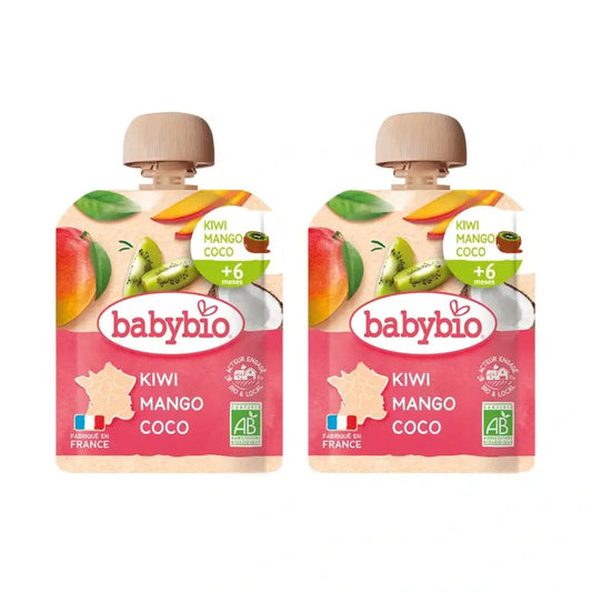 Babybio Marsupio Kiwi Mango Cocco, Confezione 2 x 90 g