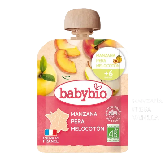 Babybio Pouche Mela, Pera e Pesca , 90 g