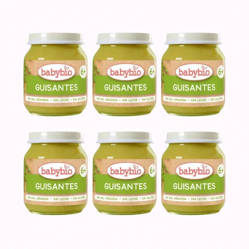 Babybio Babybio Piselli, Confezione 6 x 130 grammi
