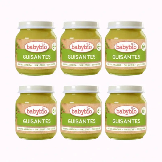 Babybio Babybio Piselli, Confezione 6 x 130 grammi